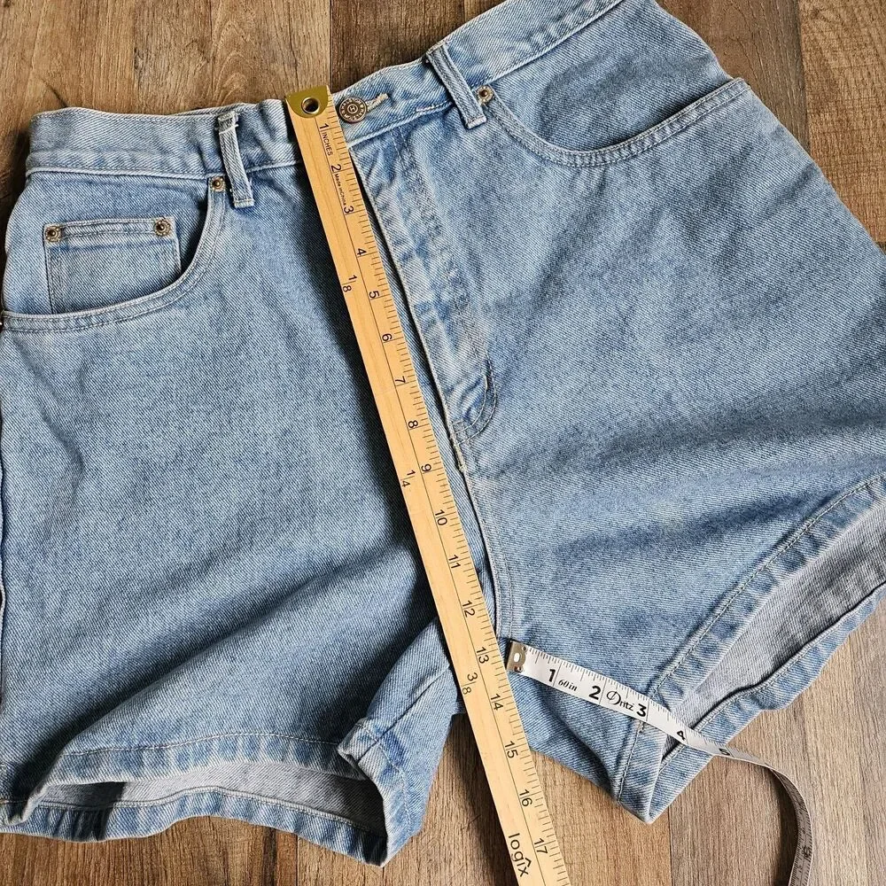 Halston Jeanswear Vintage High Waisted Denim Shorts Medium Wash Blue 90s... - Picture 3 of 8